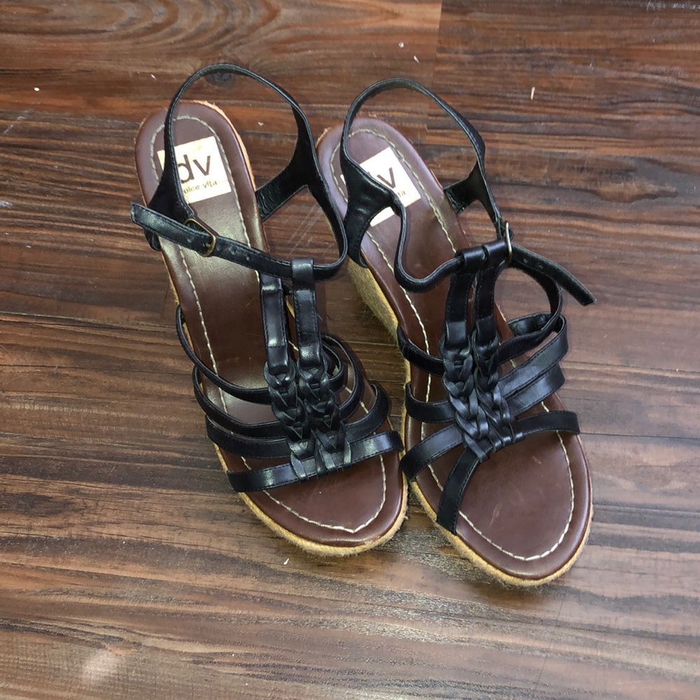 Black wedges hardly worn